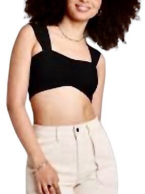 WILD FABLE Soft Black Ribbed Crop Top